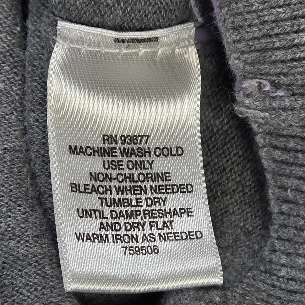 Claiborne Argyle V-Neck Sweater Men's Size Small‎ Gray Purple White 100% Cotton
